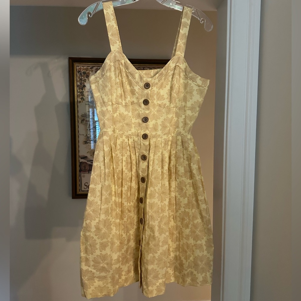 Maeve Yellow Floral Button-Down Midi Dress